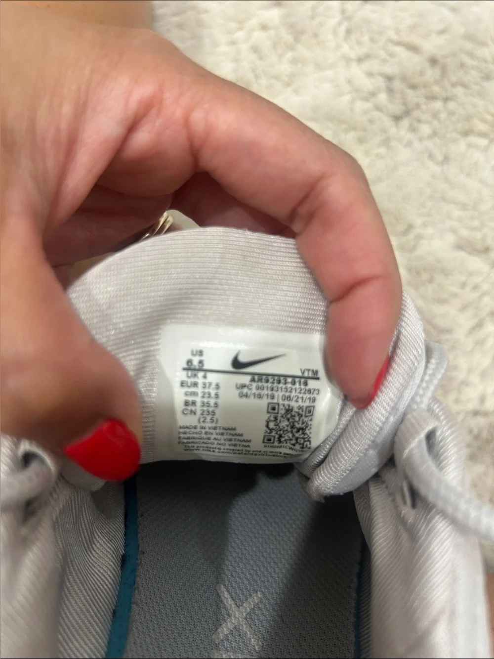 Nike White / Light Gray Air Max Running Sneakers
